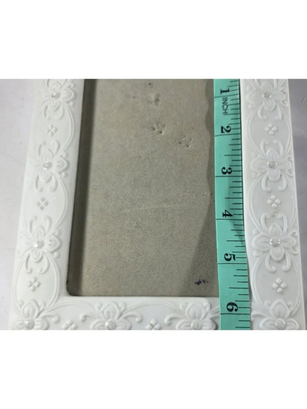 Russ Berrie White Floral 4x6 Picture Frame elegant bridal wedding cottage